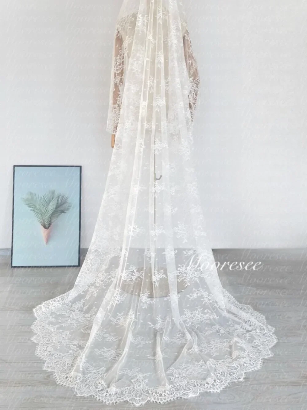Vintage French Eyelash Lace Mantilla Cathedral Veil